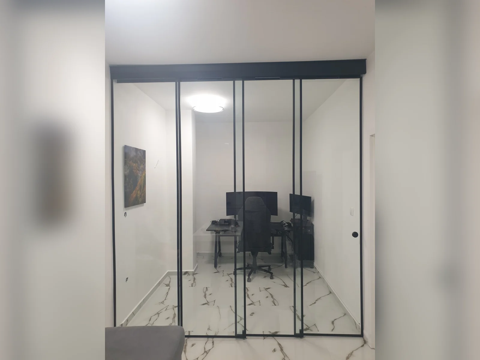 Стъклена преграда за работна зона